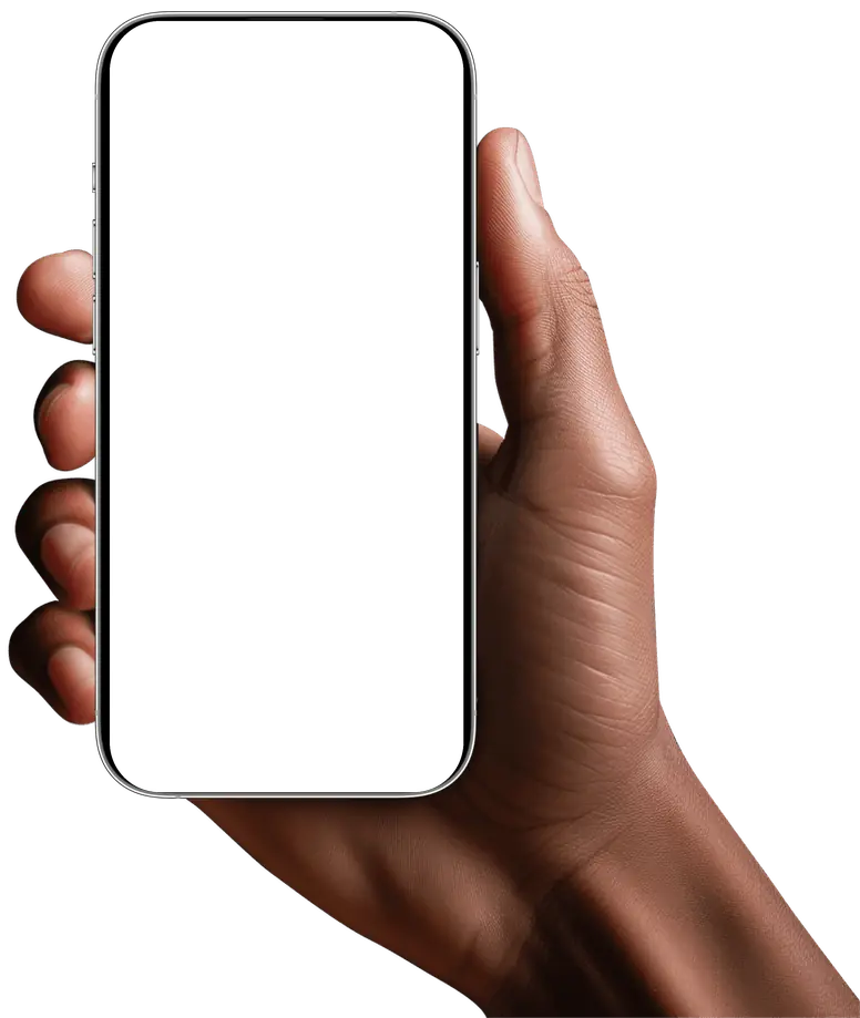 Hand holding a phone displaying NordicView