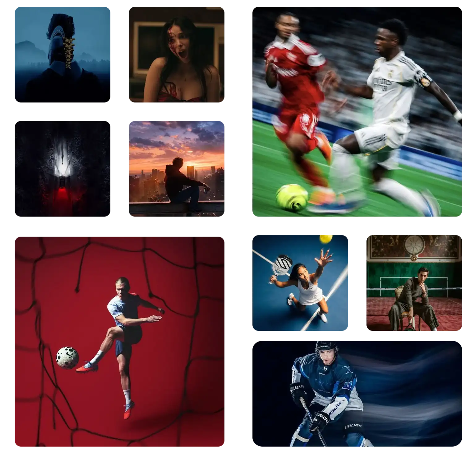 Kollage med sport, film och serier för Nordic IPTV och IPTV Sverige