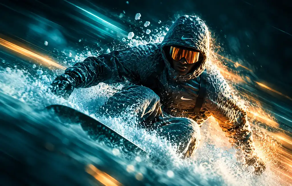 Snowboardåkare i fart – vintersport med Nordic IPTV och bästa IPTV